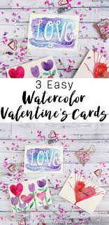 Cut off 1 ¼ (leaving 5 ½ x 7 ¼), cut strip to 4 ¾. 3 Easy To Make Watercolor Valentines Cards Fox Hazel Valentines Cards Easy Valentine Cards Valentines Watercolor