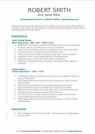 Use these cover letter examples as a starting point, then update them with your own content to fit your needs. Game Tester Resume Samples Qwikresume