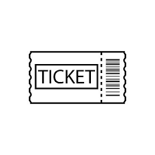 Ticket Line Art Outline Ticket Icon Vector Line Art Icon Travel Icon