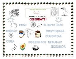 Hispanic heritage month coloring pages. Hispanic Heritage Coloring Page Grades K 4 Esl Tpt