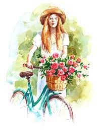 Here are a couple new paintings that will be part of a new bicycle collection. Blue Vintage Bicycle With A Flower Basket Watercolor Summer Garden Illustration Hand Painted Stock Illustration Illustration Of Painting Greeting 65368269