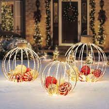 One of the songs from my christmas light display this year. Member S Mark 3 Piece Pre Lit Twinkling Ornament Decor Red And Gold Sam S Club