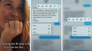 Dr richard b liposky, grandpa and andy encouraging ; 91 Year Old Grandpa Sends Lovingly Hilarious Texts To His Single Granddaughter Video Fox News