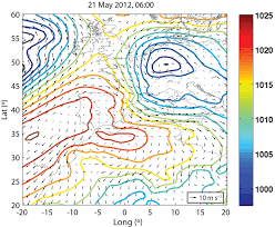 regional chart of the mean sea level pressure hpa during