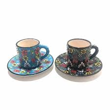 6 Pcs Decorative Ceramic Coffee Set Turkish Tile Coffee Cup Set Of 6 Home Decor And Kitchen Ceramic Decor Handmade Ceramic Tiles Cupping Set