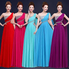 New Arrival Free Shipping One Shoulder Elegant Dresses For Wedding Party Cheap Lo Designer Bridesmaid Dresses Ruffles Bridesmaid Dresses Red Bridesmaid Dresses
