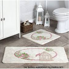 Tac Baskili Banyo Paspas Seti Alberdina 2 Parca 99 00 Tl Ve Ucretsiz Kargo Ile N11 Com Da Tac Banyo Halisi Paspas Banyo Paspasi Banyo