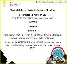Program s1 pararel diadakan untuk membuka kesempatan bagi lulusan. Simak Ui S1 Reguler Hny Utk Llusan 2019 2018 2017 Utk ÙÙŠØ³Ø¨ÙˆÙƒ