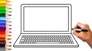 How To Draw Laptop Easy And Step By Step Learn Drawing Computer Very Simple Step Drawing Youtube