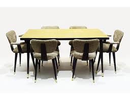 Dining room set with white lacquered glass and leather chairs. Mid Century Italian Butterfly Dining Table Chairs Set 1950s Set Of 7 For Sale At Pamono