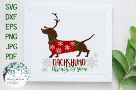Download Free Dachshund Through The Snow Weiner Dog Winter Cut File Crafter File All Free Svg Cut Files