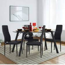 Royaloak Milan Four Seater Dining Table Set Black Dinning Room Sets Dining Table Four Seater Dining Table