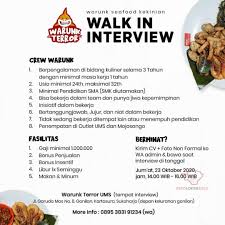 Main games indonesia juga merambah ranah bisnis baru, yaitu menjadi pengelola para games streamer terkemuka di indonesia. Lowongan Kerja Warung Seafood Kekinian Ums Solo Info Loker Solo