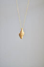 Gold Shell Necklace Gold Conch Necklace Shell Necklace Sea Etsy Shell Charm Necklace Gold Necklace Gold Charm Necklace