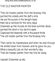 Top Songs 1948 Music Charts Lyrics For Old Master Painter