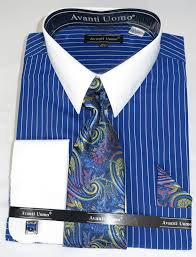 5 out of 5 stars, based on 1 reviews 1 ratings. Mens Shirt And Tie Set Royal Blue Stripe White Collar Avanti Dn84m