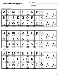 Young children gain an awareness of letters as they play with alphabet . Letter And Sound Assessment Form Worksheets Teachers Pay Teachers