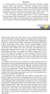 Burung bergerak dengan otot sayap untuk terbang. Struktur Teks Cerita Wayang Dalam Bahasa Jawa