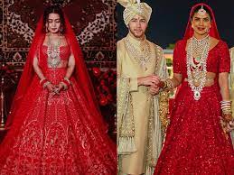 Bollywood designer priyanka chopra bridal indian saree fashion. Neha Kakkar S Wedding Outfit Looks Heavily Inspired From Priyanka Chopra S D Day Attire See Photos Times Of India