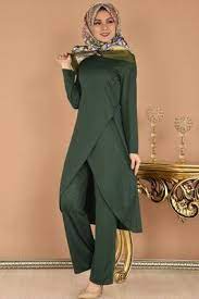 Modamerve Asimetrik Tunik Pantolon Ikili Kombin Yesil Eng 5296 Moda Stilleri Kadin Modasi Giyim