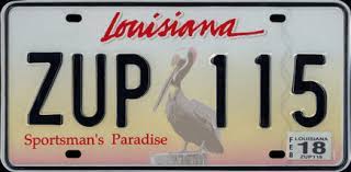Louisiana licence/number plate us/united states/usa/american n302601. Louisiana