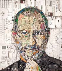 Steve Jobs Made Out Of Salvaged Computer Parts Waste Art Collage Portrait Steve Jobs