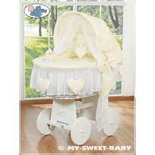Culla Vimini Neonato Cuore Crema Bianco Culle Vimini
