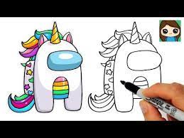 How To Draw Among Us Unicorn Youtube In 2021 Cute Drawings Bookmarks Kids Kawaii Unicorn