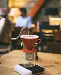 Brewing A Delicious Hario V60 In Ceramic Red Shop Pour Over Link In Bio By Sam Cafe Coffee Brewing Red Shop Brewing