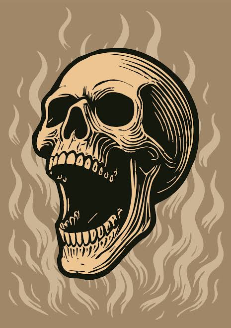 Screaming skull with stylized flames - Free Vector Illustration on Unsplash