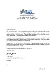 Cover letter (checklist of docs). Fillable Online Epmweb Eft Cover Letter And Form Pdf Executive Property Management Epmweb Fax Email Print Pdffiller