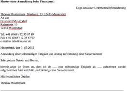 Anmeldung Beim Finanzamt Als Freiberufler Mit Muster