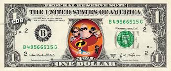 One 1 Color Character On A Dollar Bill Currency Cash Money Bank Note Cartoon Dollar Bill Dollar Coin Art