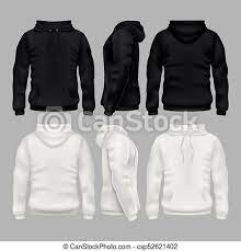 Get vector backgrounds, clip art, icons and illustrations in scalable eps format. Black And White Blank Sweatshirt Hoodie Vector Templates Illustration Of Sweatshirt With Hoodie Canstock