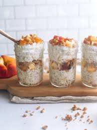 Low calorie high protein overnight oats no sugar. Peach Crisp Overnight Oat Recipe The Healthy Toast