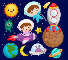 Galaxy And Space Clipart Space And Exploration Clip Art Etsy Uk In 2022 Clip Art Rocket Party Kids Clipart