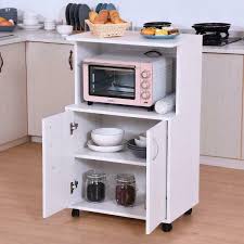 rolling kitchen island white microwave