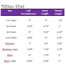 Sizing Charts For Crochet And Knitting Crochet Mittens
