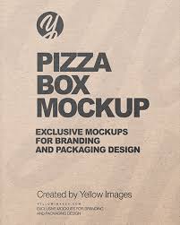Download Kraft Paper Box With Pizza Mockup In Box Mockups On Yellow Images Object Mockups
