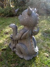 Sitting Dragon With Butterfly Garden Ornament Amazon Co Uk Garden Outdoors In 2020 Garden Ornaments Butterfly Garden Butterfly