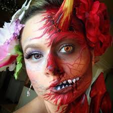 Kunstvolle Schminke Teufel Schminken Teufel Kostum Halloween Makeup