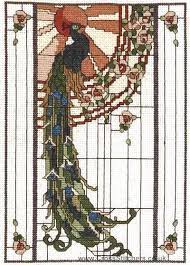 27 wide x 97 high; Peacock Art Nouveau Art Deco Nouveau Art Nouveau Peacock Cross Stitch Kit By Barbara Cross Stitch Animals Cross Stitch Bird Cross Stitch Kits