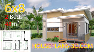 This article says that a skillion roof has one single flat surface. House Design 6x8 With 2 Bedrooms House Plans 3d