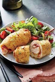 Crispy Chicken Ham And Swiss Roll Ups Recipe Recipe Crispy Chicken Chicken Ham Recipes