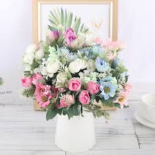 Our bridesmaid bouquets are great wedding flowers for your big day (especially if you are planning a destination wedding)! Rose Artificial Silk Flowers High Quality Bouquet Cofbay