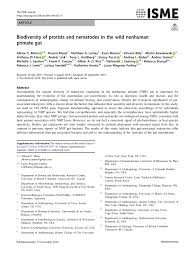 Check spelling or type a new query. Pdf Biodiversity Of Protists And Nematodes In The Wild Nonhuman Primate Gut