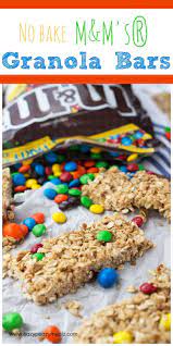 No Bake M M S Granola Bars Easy Granola Bars Granola Bars Delicious Desserts
