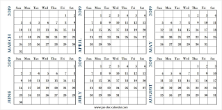 March April May June July August 2019 Calendar 2019 Calendar Calendar March April May