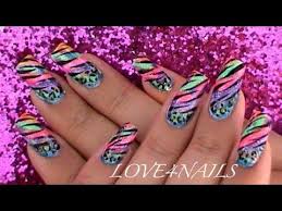 Get this amazing look by adding patches of different animal prints on one nail. Colorful Animal Prints Nail Art Design Tutorial Youtube