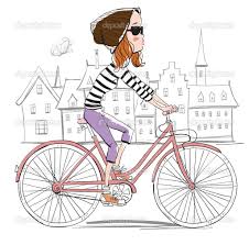 Chica En Moto Fahrrad Zeichnung Fahrrad Madchen Auf Motorrad